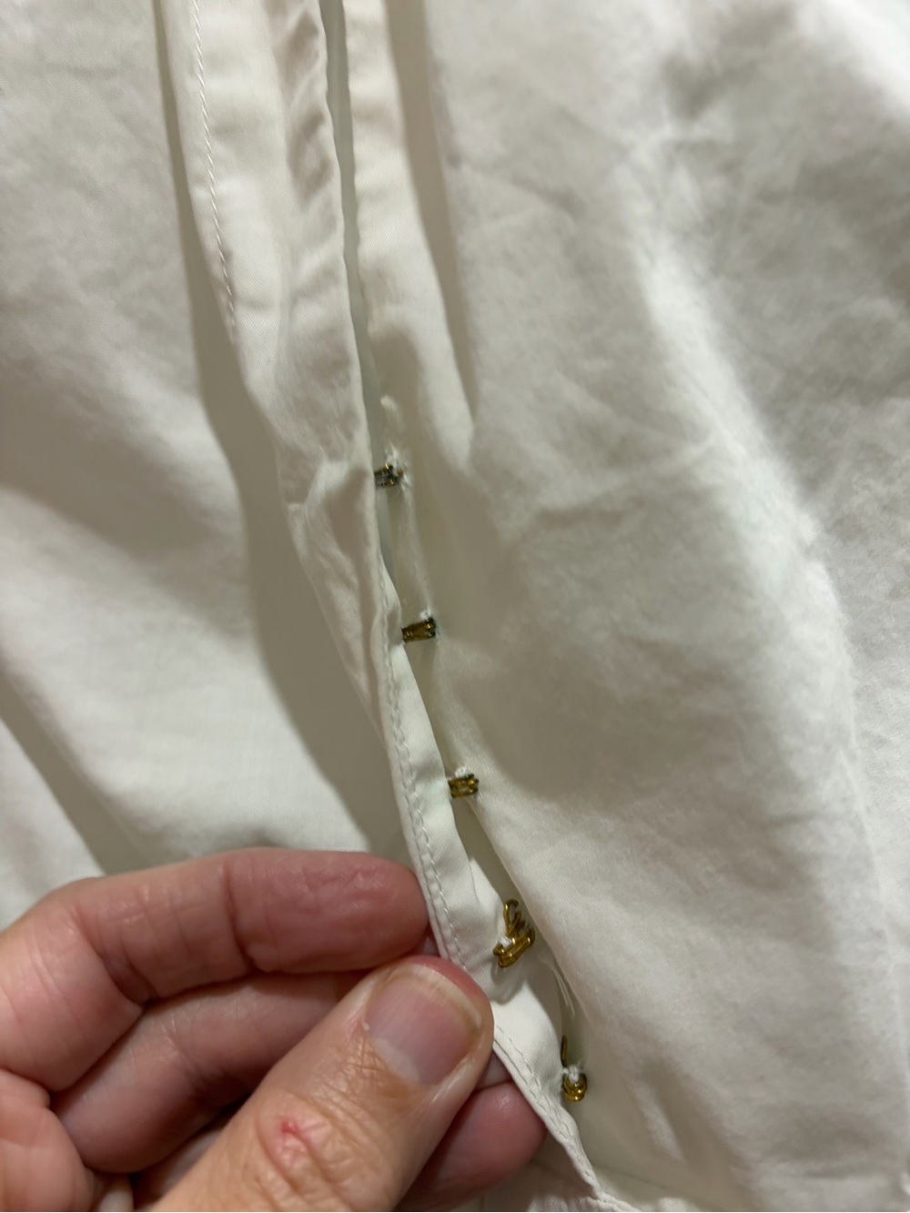 Tory Burch White Sleeveless Pleated Front Top with Gold Button - Picture 3 of 4